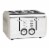 Haden Cotswold 4-Slice Wide Slot Toaster - Putty Perspective: front