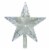Hofert 9.5  Lighted Clear Mini 5 Point Star Christmas Tree Topper - Clear LED Lights Perspective: front
