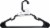 Merrick Black Plastic Tubular Hangers Perspective: front