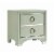 Two Drawers Wooden Nightstand with Oversized Ring Handles, Silver- Saltoro Sherpi Perspective: front