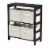 Winsome 92861 Capri 2 Section M Storage Shelf with 4 Foldable Fabric Baskets - Walnut and Bei Perspective: front