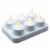 Brite Star Pack of 6 White Rechargeable Flameless LED Lighted Flickering Tea Light Candles Perspective: front