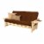 Kodiak Furniture Phoenix Full Futon with Suede Fabric Mattress in White/Brown Perspective: front