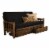 Kodiak Furniture Lodge Futon with Suede Fabric Mattress in Walnut/Black Perspective: front