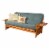 Kodiak Furniture Phoenix Frame with Linen Fabric Mattress in Aqua Blue/Butternut Perspective: front
