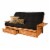 Kodiak Furniture Phoenix Futon with Suede Fabric Mattress in Black/Butternut Perspective: front