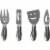 Prodyne Stainless Steel Cheese Knives, Happy Faces - Set Of 4 Perspective: front