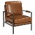 Ashley Peacemaker Faux Leather Accent Chair in Brown Perspective: front
