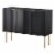 TMS Valen Channel Contemporary MDF & Metal Front Sideboard in Black Perspective: front