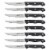 Maxam 8 Piece Serrated Steak Knife Set Perspective: front