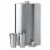 Maxam 4 Piece "Giant Shot" Stainless Steel Flask Set 64 Ounces with Shot Glasses Perspective: front