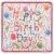 Caspari Happy Birthday Square Dessert Paper Plates Perspective: front