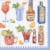 Caspari Happy Hour Napkins - White/Blue Perspective: front