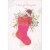 Pictura Tiny Deer Sitting In Pink Stocking Christmas Card for Daughter Perspective: front