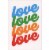 Pictura Blue, Green, Orange and Red Love Words Valentine's Day Card Perspective: front