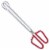 Norpro Heat Resistant Handled Tongs - Silver/Red Perspective: front