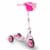 Huffy Disney Minnie Girls' 3-Wheel Scooter with Bin - White/Neon Pink Perspective: front