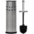 Blue Donuts Vented Stainless Steel Toilet Brush Holder Perspective: front