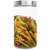Blue Donuts 50 OZ Glass Kitchen Canister Food Storage Jars With The Silver Screw Lid Perspective: front