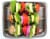 Fresh Cut Vegetable Kabob Skewers Perspective: front