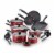 T-fal Initiatives Nonstick Cooking Set - Red/Black Perspective: front