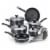 T-fal Comfort Cookware Set Non Stick - Black Perspective: front