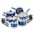 T-fal Ceramic Cookware Set - Blue Perspective: front