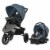 Evenflo Folio 3 Wheeled Stroller and Jogger Travel System - Black/Blue Perspective: front