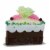Allstate 4  Brown and Green Sliced Chocolate Cake with Flower Christmas Ornament Perspective: front
