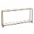 SEI Furniture Bergen Narrow Metal Console in Gold with White Glass Perspective: front