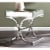 SEI Furniture Ava Mirrored End Table in Chrome Perspective: front