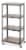 Whitmor 4 Tier Metal & Wood Cart - Gunmetal Perspective: front