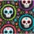 Creative Converting Day of the Dead Beverage Napkins Perspective: front