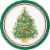Hoffmaster Classic Christmas Tree Disposable Plates Perspective: front