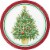 Hoffmaster Classic Christmas Tree Disposable Plates Perspective: front