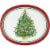 Hoffmaster Oval Platter Classic Christmas Tree Plate Perspective: front