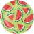 Party Creations Summer Outdoor Paper Dessert Plates - Watermelon Stripes Perspective: front