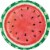 Party Creations Summer Outdoor Dinner Plates - Watermelon Stripes Perspective: front