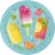 Party Creations Summer Outdoor Paper Dessert Plates - Popsicle Fun Perspective: front