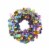 Holiday Home Tinsel Wreath with Multi-Colored Eggs Perspective: front