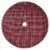 Holiday Home Tartan Plaid Tree Skirt with Cording - Red Perspective: front