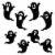 Holiday Home Giant Garage Door Silhouette Ghosts Decor - Black Perspective: front