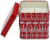 Holiday Home Cinnamon Stick Scented Tin Candle - Red/White Perspective: front