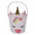 Holiday Home Canvas Unicorn Easter Bucket Perspective: front