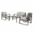 HD Designs Outdoors Asher Line Back Loveseat Set - Gray Perspective: front