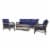 HD Designs Outdoors Milano Wicker Sofa Set Perspective: front