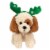 Holiday Home® Christmas Antler Beagle Puppy Plush Toy Perspective: front