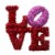 Holiday Home 2D LOVE Valentine Wreath - Red/Pink Perspective: front