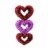Holiday Home Tinsel Triple Heart - Red/Pink Perspective: front