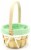 Holiday Home Green Fabric Lined Basket Perspective: front